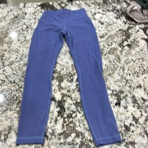 Lululemon leggings, blue, size 4, 25 inch, high rise.